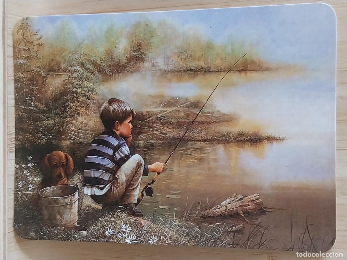 Coleccionismo Calendarios: ILUSTRACION NI&Ntilde;O PESCANDO CALENDARIO A&Ntilde;O 1994 * PUBLI CARNICAS ALONSO REF BO.5850