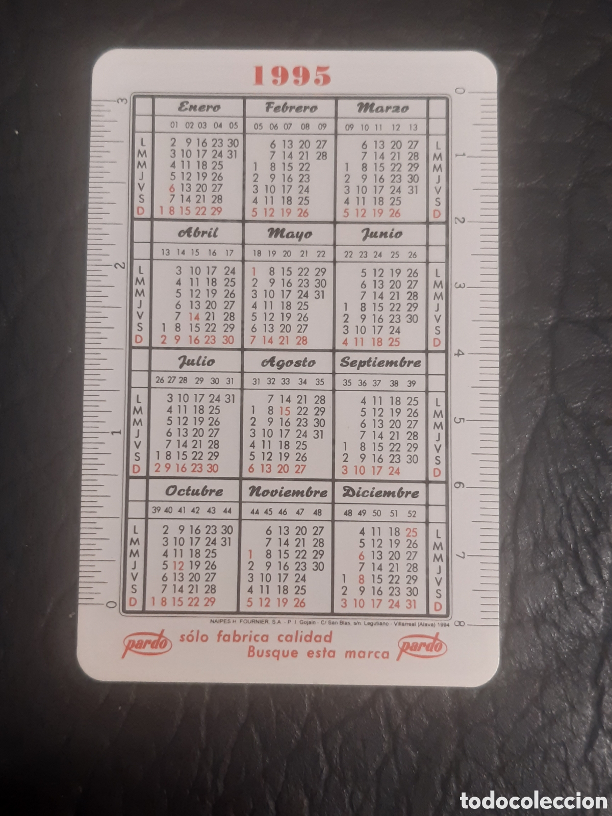 Coleccionismo Calendarios: Calendario fournier Pardo 1995-96