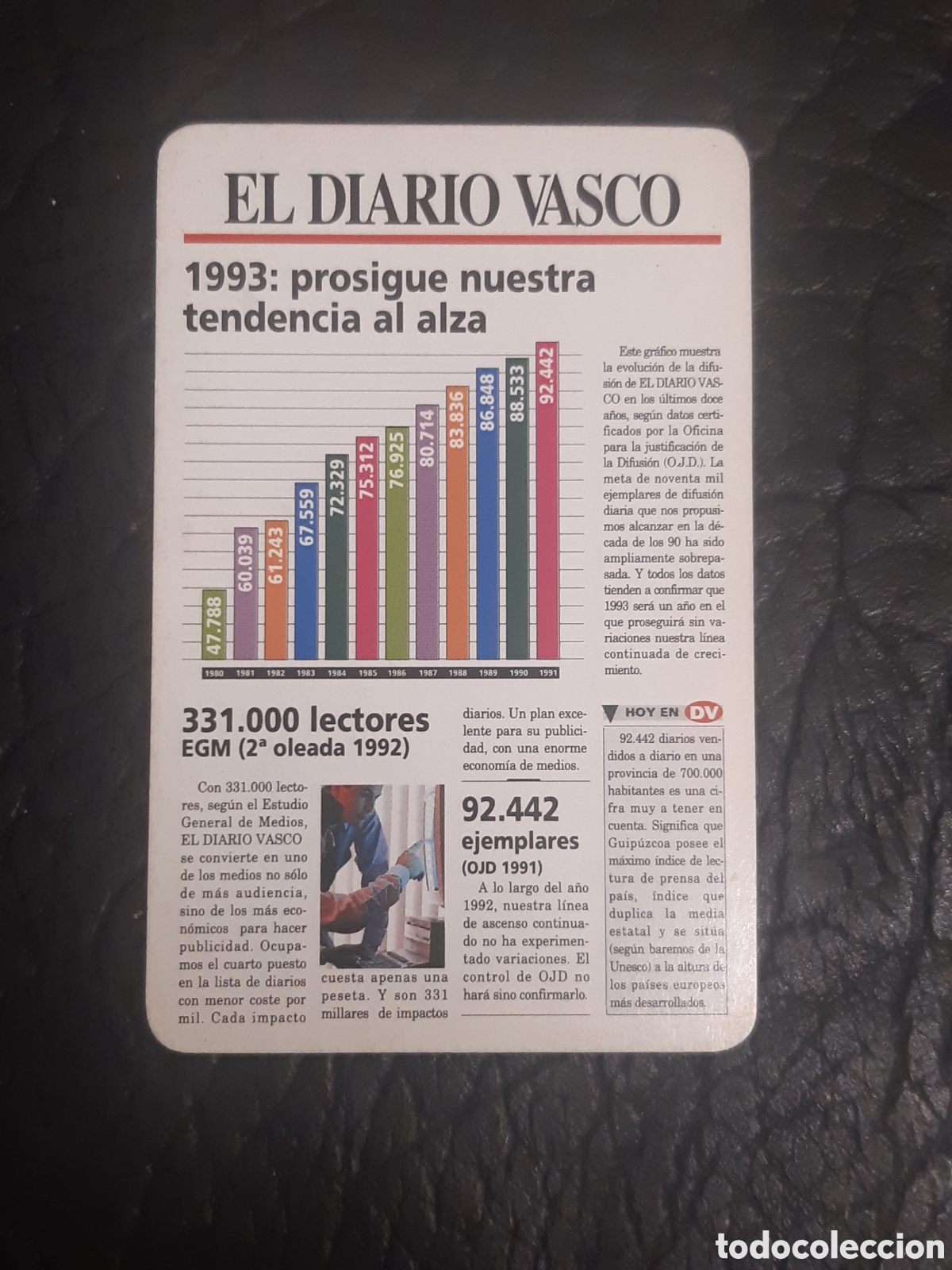 Coleccionismo Calendarios: Calendario fournier Diario Vasco 1993