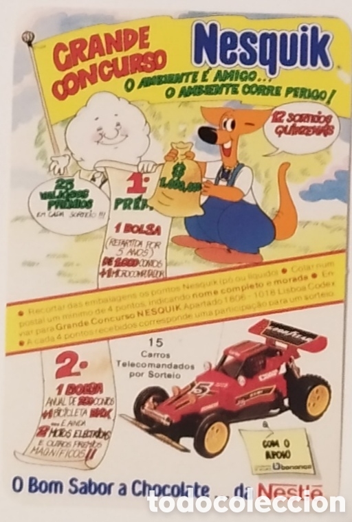 Coleccionismo Calendarios: Calend&aacute;rio de Bolso Nesquik 1988 - Grande Concurso Nestl&eacute; (Raro)