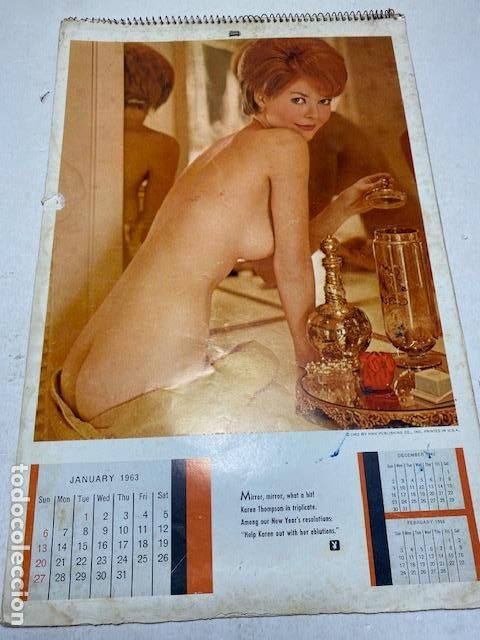 Coleccionismo Calendarios: Calendario de pared Playboy a&ntilde;o 1963