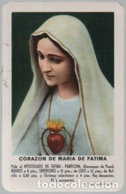 Coleccionismo Calendarios: CALENDARIO FOURNIER CORAZON MARIA FATIMA A&Ntilde;O 1961 CAL-11030