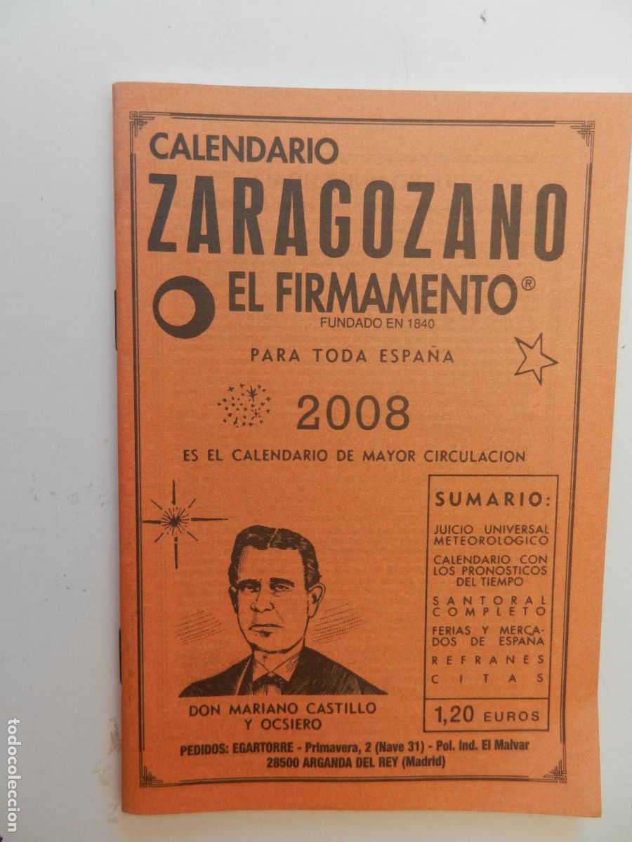 Coleccionismo Calendarios: CALENDARIO ZARAGOZANO EL FIRMAMENTO 2008.