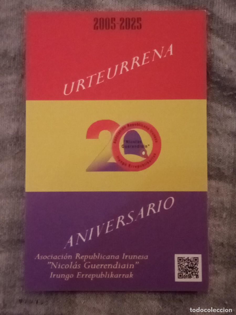 Coleccionismo Calendarios: Calendario Asociaci&oacute;n Republicana Irunesa &rdquo;Nicol&aacute;s Guerendiain&rdquo; (2025)