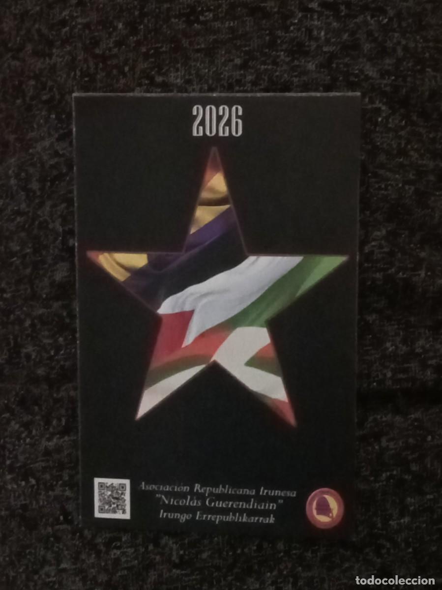 Coleccionismo Calendarios: Calendario Asociaci&oacute;n Republicana Irunesa &rdquo;Nicol&aacute;s Guerendiain&rdquo; (2026)
