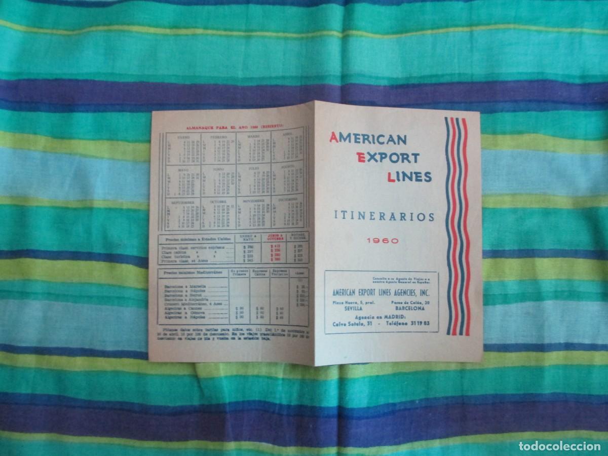 Colecionismo Calend&aacute;rios: Itinerarios antiguos de American export lines