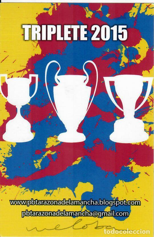 Coleccionismo Calendarios: CALENDARIO DE PUBLICIDAD F&Uacute;TBOL - A&Ntilde;O 2016 - PE&Ntilde;A BARCELONISTA TARAZONA DE LA MANCHA