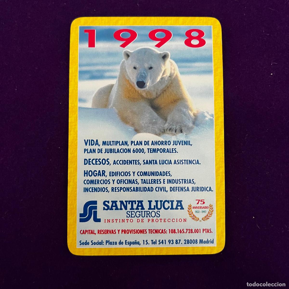 Coleccionismo Calendarios: CALENDARIO FOURNIER. SANTA LUCIA SEGUROS. 1998.