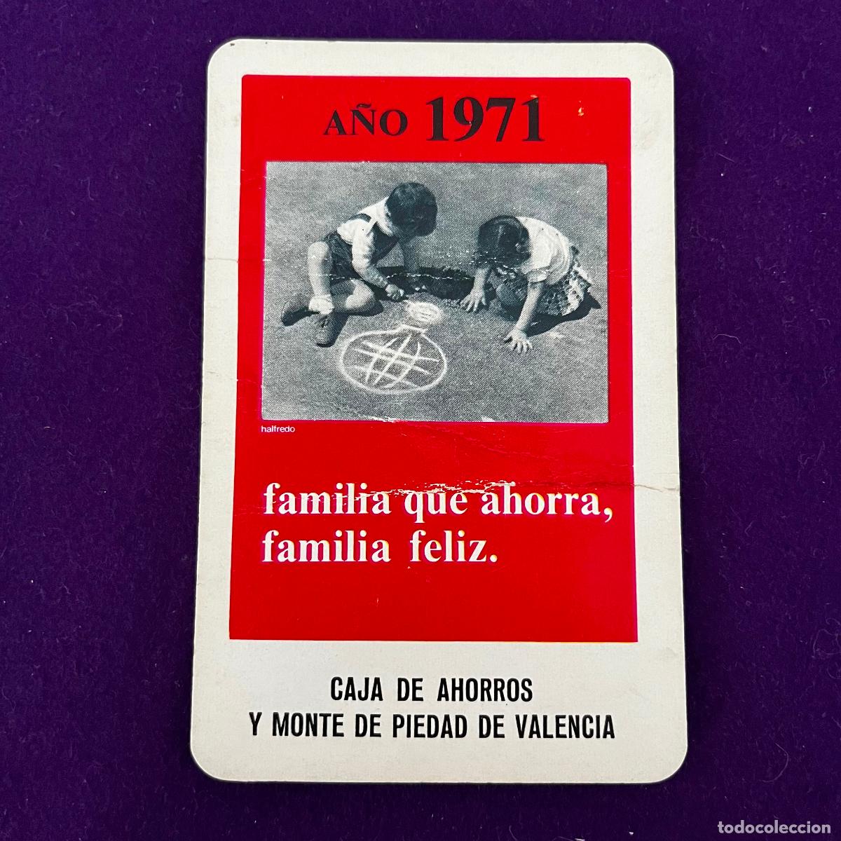 Collezionismo Calendari: CALENDARIO FOURNIER. CAJA DE AHORROS Y MONTE PIEDAD DE VALENCIA. 1971.