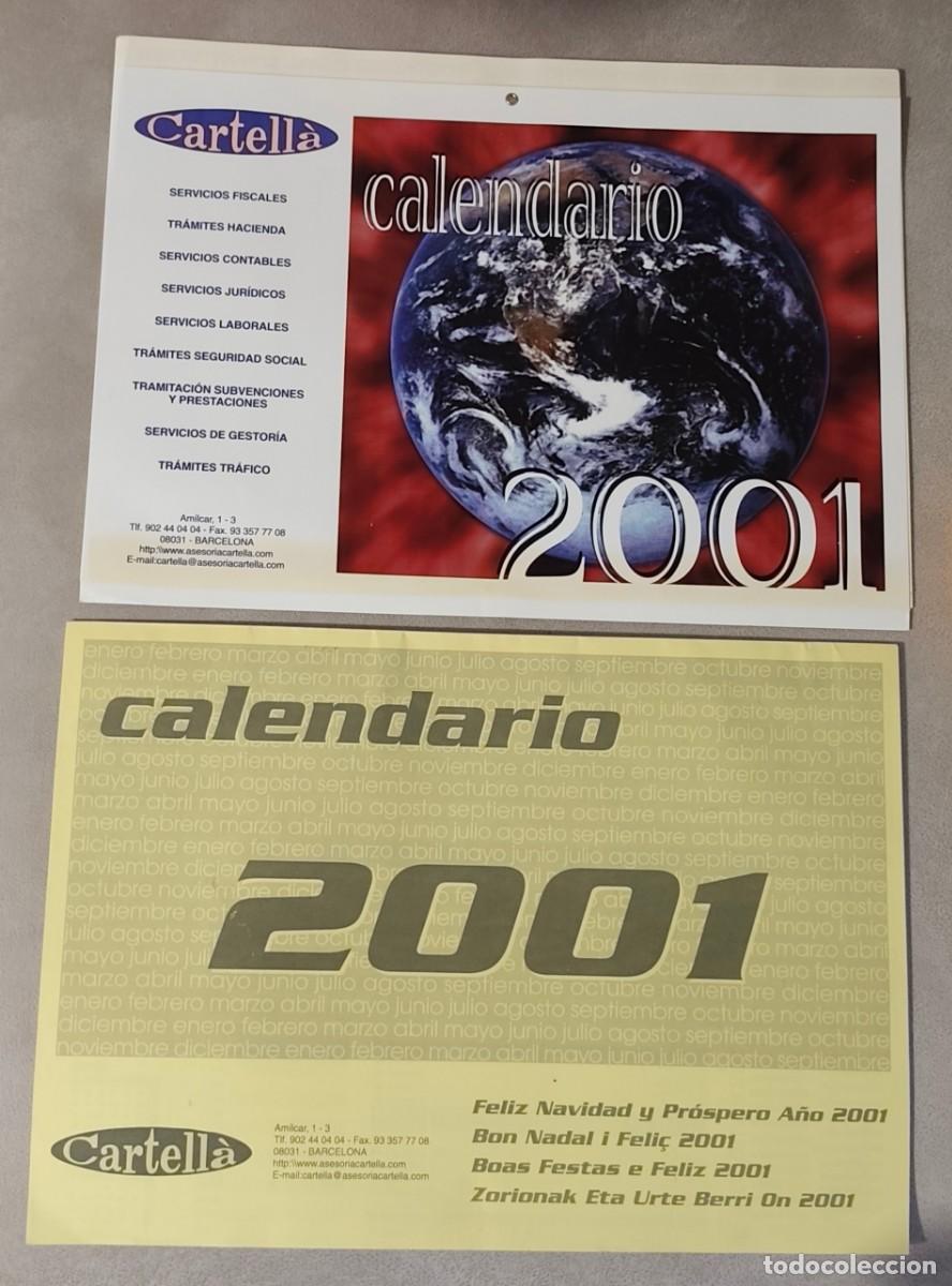 Coleccionismo Calendarios: LOTE DE 2 CALENDARIOS DE PARED DE LA ASESOR&Iacute;A CARTELL&Agrave; (BARCELONA) &middot; A&ntilde;o 2001