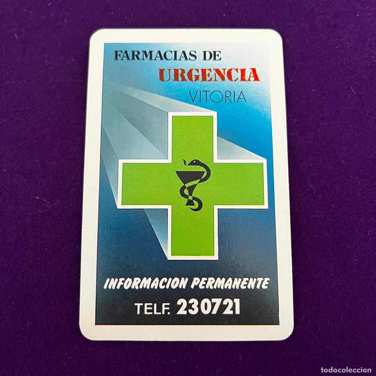 Collezionismo Calendari: CALENDARIO FOURNIER. FARMACIAS DE URGENCIA VITORIA. 1986.