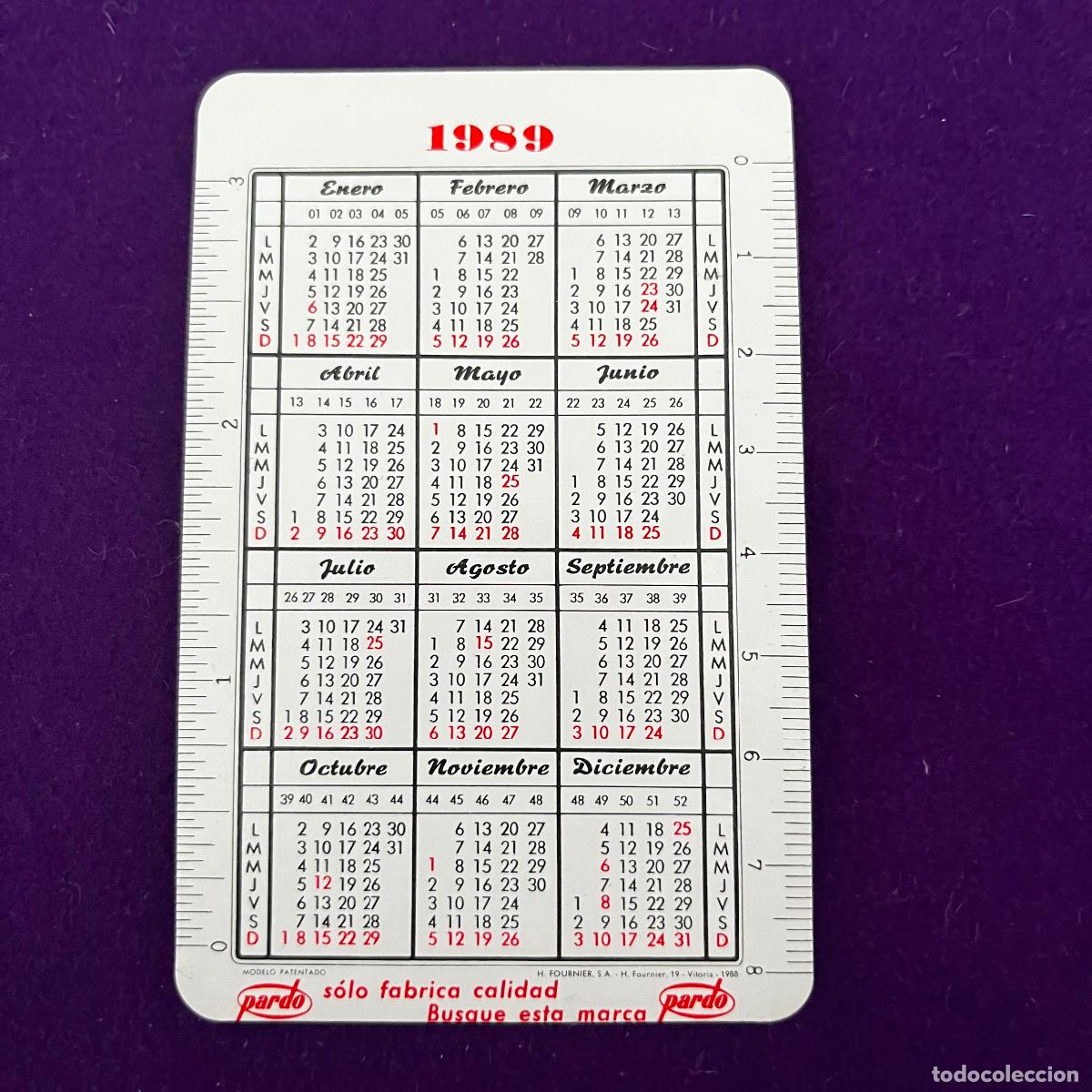 Collectionnisme Calendriers: CALENDARIO FOURNIER. PARDO. 1989. 1990.