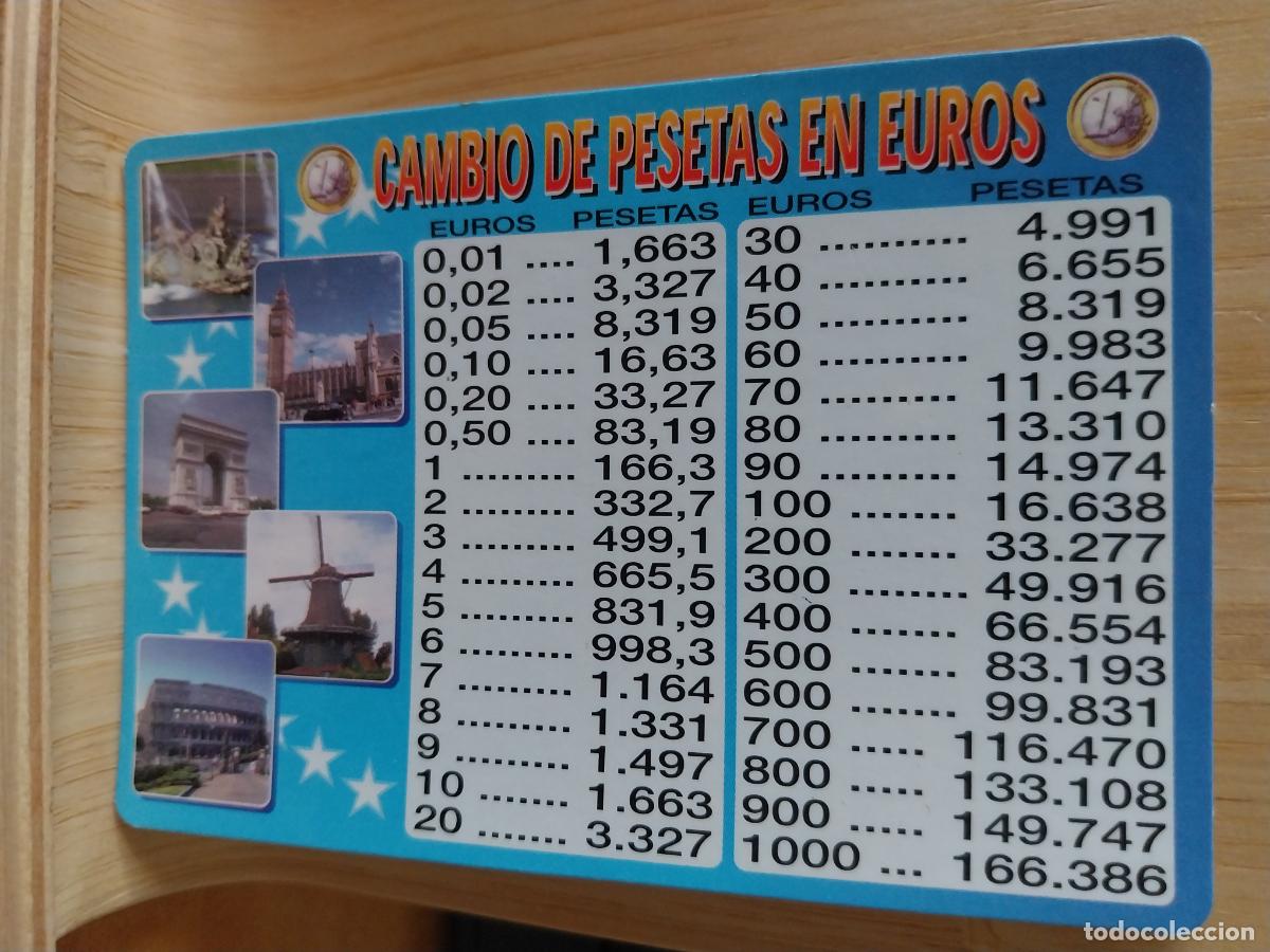 Coleccionismo Calendarios: CONVERSION EUROS PESETAS CALENDARIO A&Ntilde;O 2001 * PUBLI CRISTALERIA VERGARA REF WCB 163