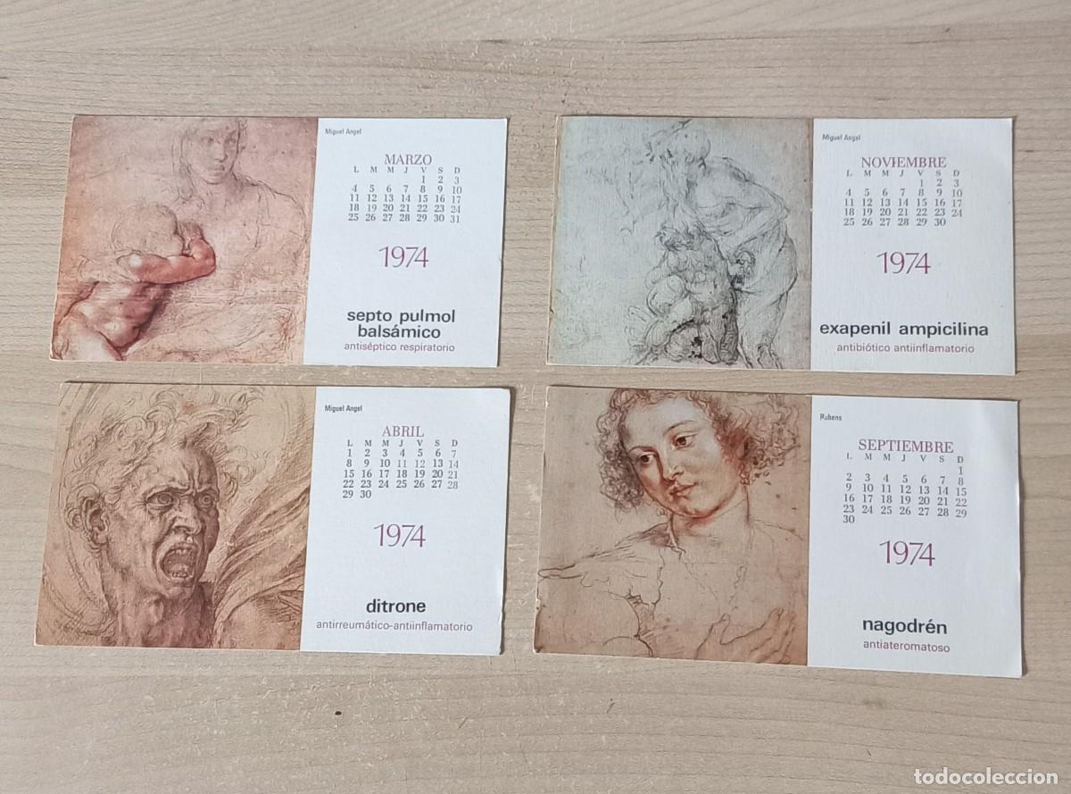 Coleccionismo Calendarios: 4 calendarios bolsillo a&ntilde;o 1974. medicamentos