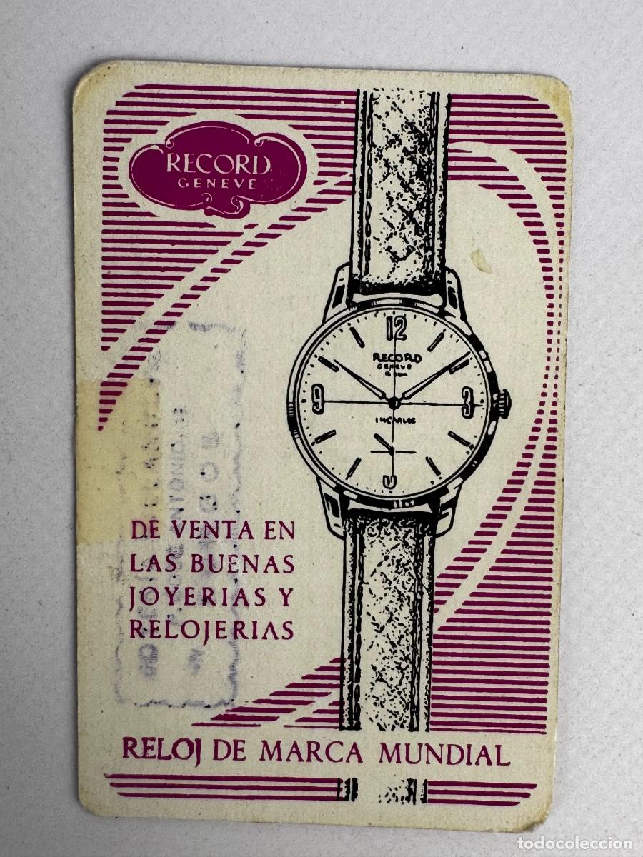 Coleccionismo Calendarios: CALENDARIO DE BOLSILLO NO FOURNIER - 1960 RELOJ RECORD MARCA MUNDIAL