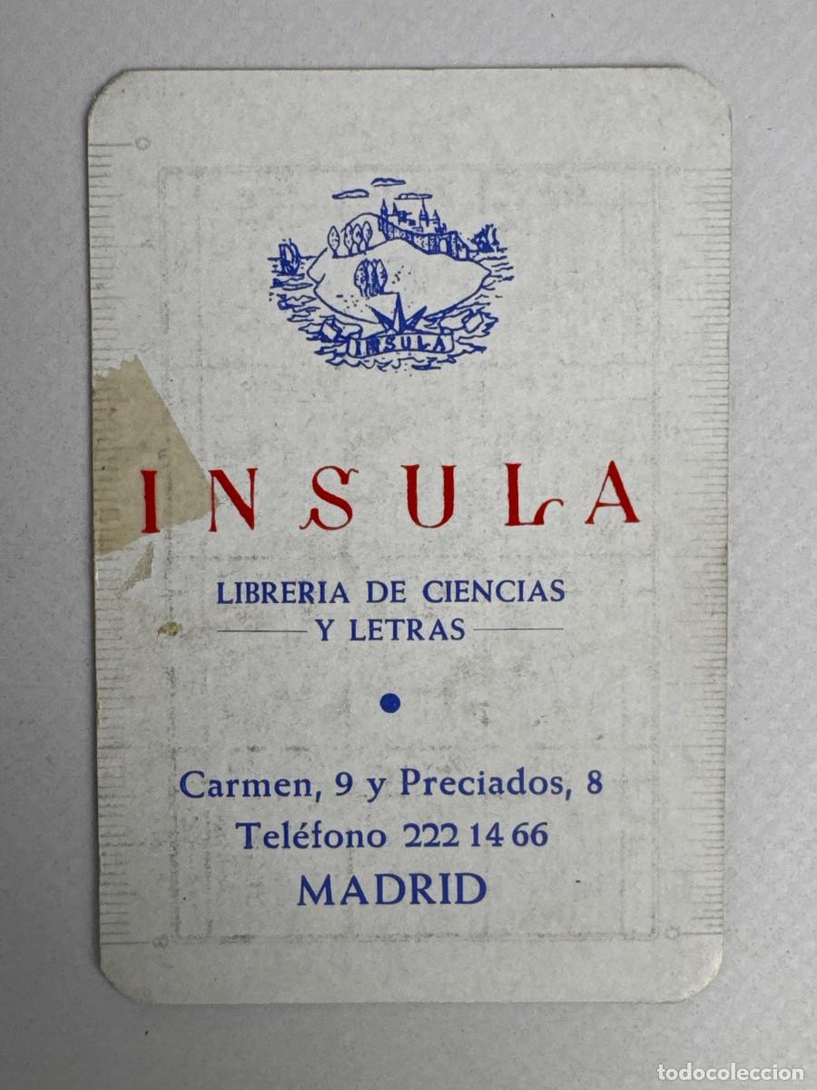 Colecionismo Calend&aacute;rios: CALENDARIO DE BOLSILLO NO FOURNIER - 1961 INSULA LIBRERIA