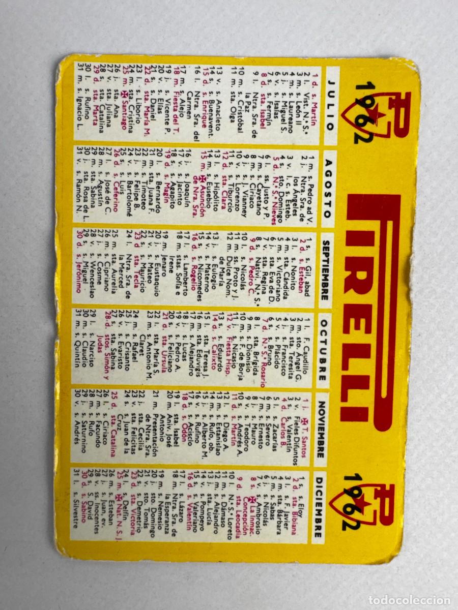 Colecionismo Calend&aacute;rios: CALENDARIO DE BOLSILLO NO FOURNIER - 1962 PIRELLI