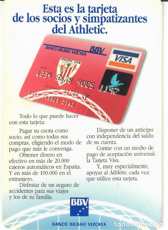 Coleccionismo Calendarios: CALENDARIO DE PUBLICIDAD F&Uacute;TBOL - A&Ntilde;O 1995 - BBV - ATHLETIC DE BILBAO