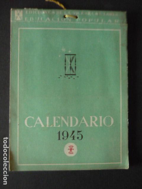 Coleccionismo Calendarios: CALENDARIO 1945 FALANGE ESPA&Ntilde;OLA CON POSTALES AVILA TRUJILLO SOS REY CATOLICO CORU&Ntilde;A ETC 18 X 24