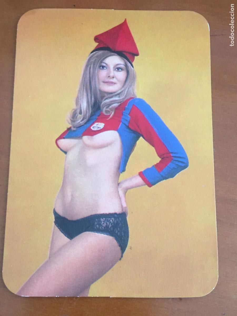 Coleccionismo Calendarios: futbol club barcelona calendario futbol chica 1977 perfecto estado