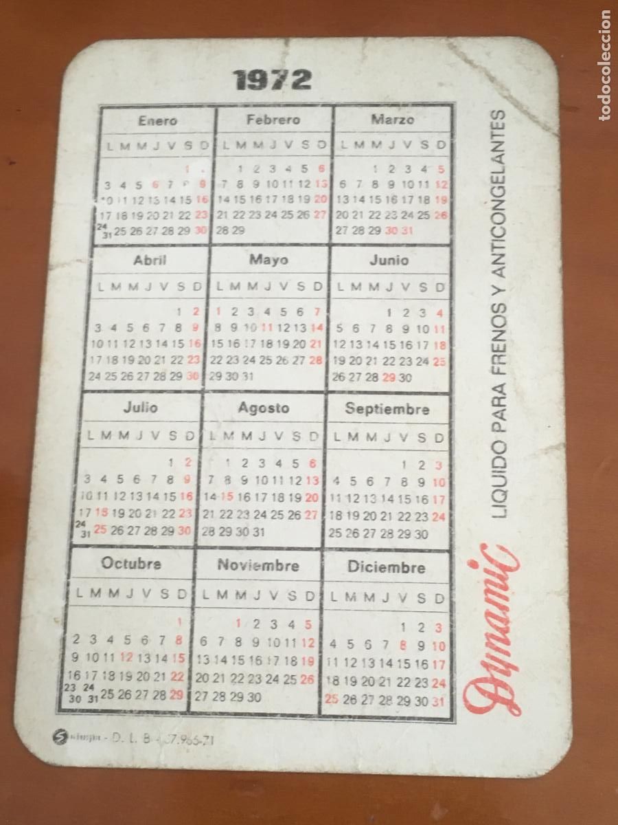 Coleccionismo calendarios: dynamic calendario chica 1972 - Foto 2
