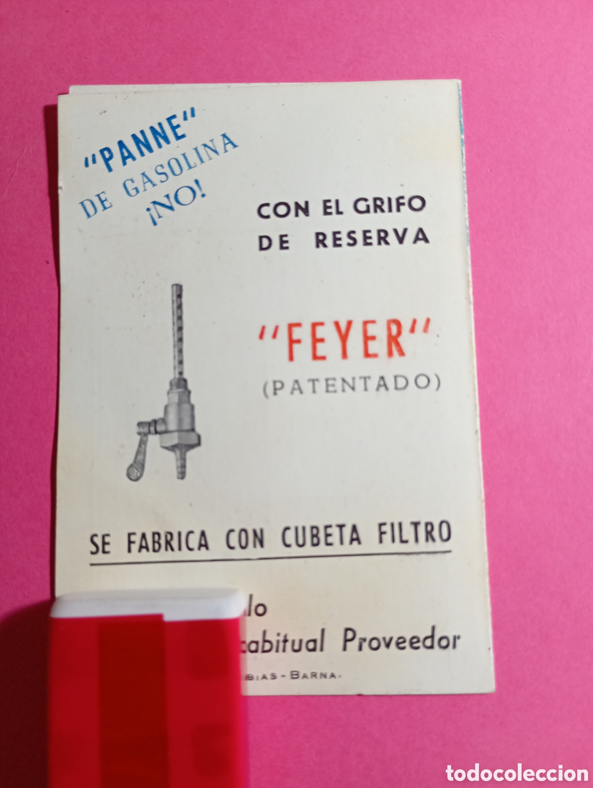 Collectionnisme Calendriers: ALMANAQUE 1956 D&Iacute;PTICO PUBLICIDAD DEL GRIFO RESERVA FEYER HISTORIA AUTOMOCI&Oacute;N 50&acute;S - MUJER Y PERRO