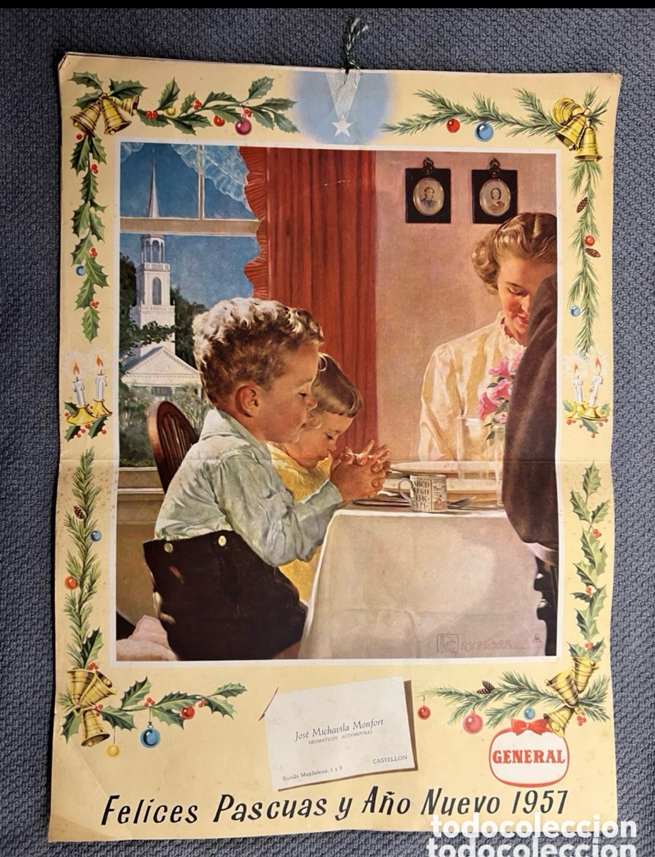 Colecionismo Calend&aacute;rios: CASTELL&Oacute;N. CALENDARIO DE PARED.. EL A&Ntilde;O DE LA RIADA.. (a.1957) Neum&aacute;ticos GENERAL,