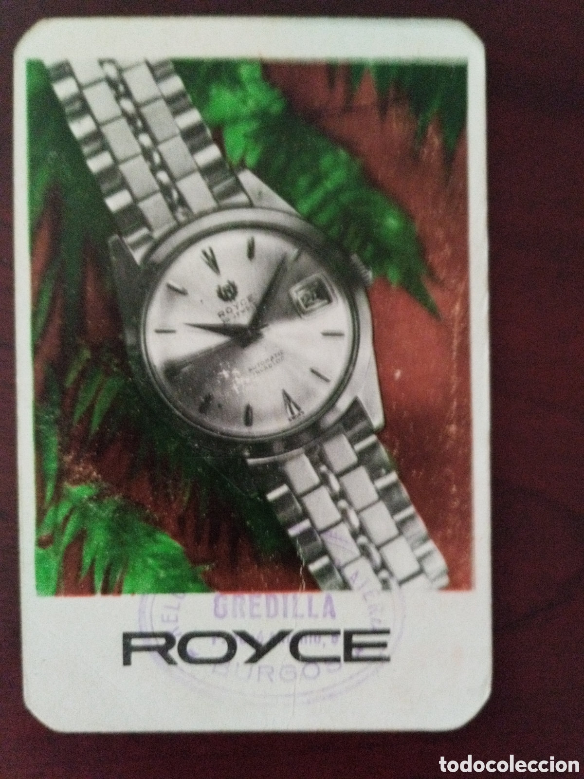 Colecionismo Calend&aacute;rios: Calendario reloj Royce con sello de publicidad de burgos a&ntilde;o 1963