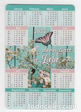 Collectables Calendars: CALENDARIO DE BOLSILLO DE ALEMANIA A&Ntilde;O 2022 FAUNA - MARIPOSA - VER FOTO REVERSO
