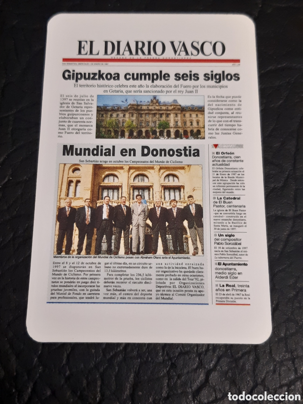Coleccionismo Calendarios: Calendario fournier Diario Vasco 1997