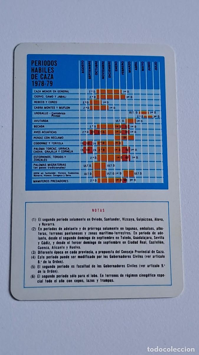 Sammeln von Kalendern: ANTIGUO CALENDARIO PERIODOS HABILES DE CAZA 1979
