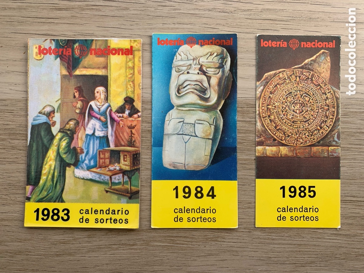 Coleccionismo Calendarios: &bull;Lote x3 Calendario de sorteo - Loter&iacute;a nacional 1983 - 1984 y 1985