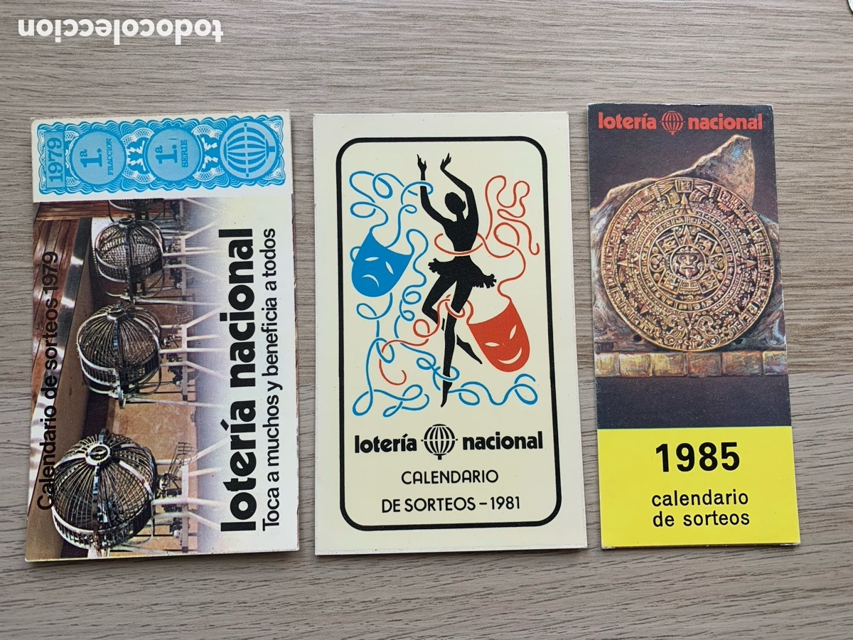 Collectables Calendars: &bull;Lote x3 Calendarios Sorteos loter&iacute;a nacional 1979 - 1981 y 1985