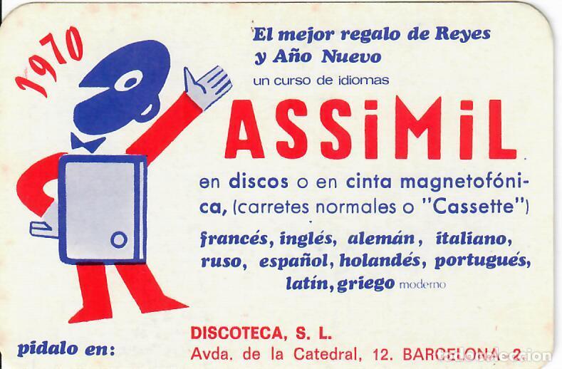 Coleccionismo Calendarios: CALENDARIO DE PUBLICIDAD - A&Ntilde;O 1970 - IDIOMAS ASSIMIL - Barcelona