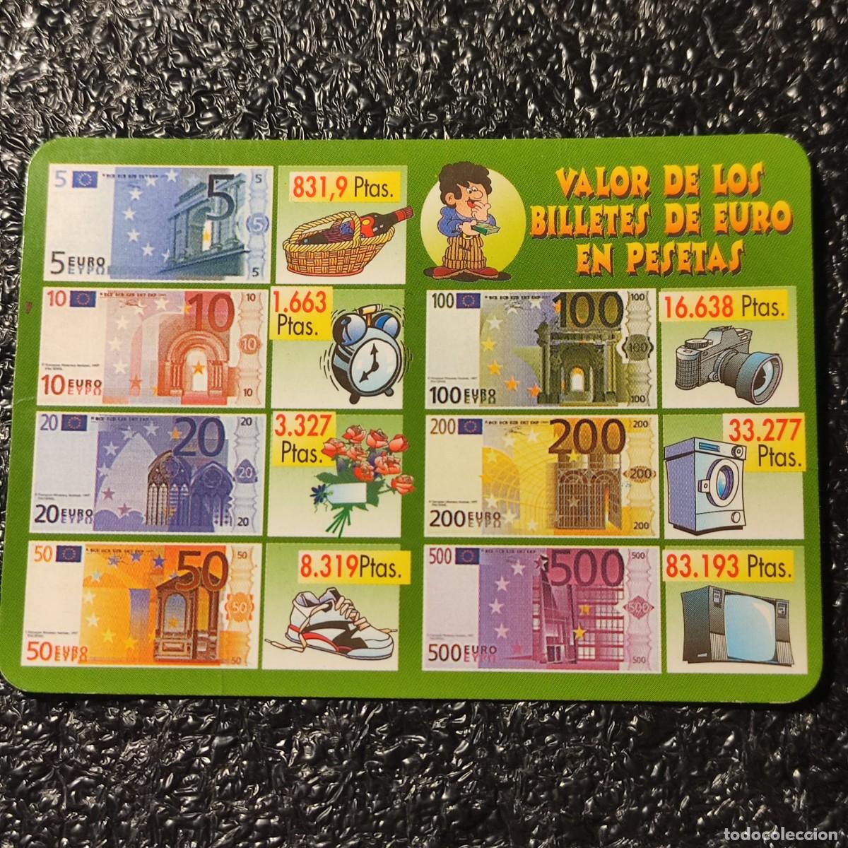 Collectionnisme Calendriers: CALENDARIO EUROS . VALOR DE LOS BILLETES DE EURO A PESETAS 2002 * PUBL.SEVILLA* T2