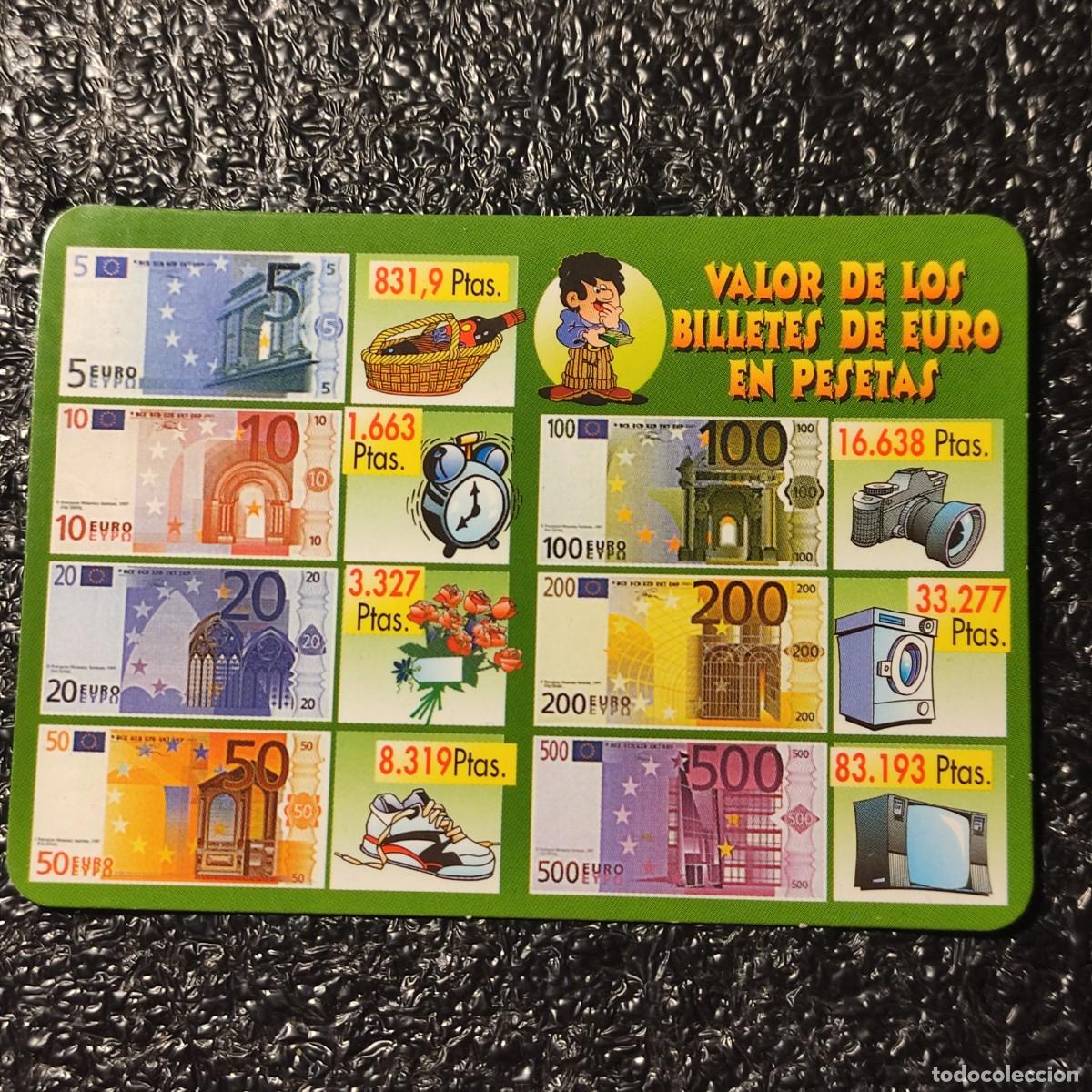 Collectionnisme Calendriers: CALENDARIO EUROS . VALOR DE LOS BILLETES DE EURO A PESETAS 2002 * PUBL.SEVILLA* T2