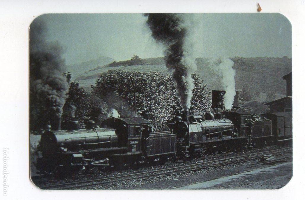 Colecionismo Calend&aacute;rios: Calendario 1992 Departamento de Transportes y Obras P&uacute;blicas Gobierno Vasco, dos Locomotoras