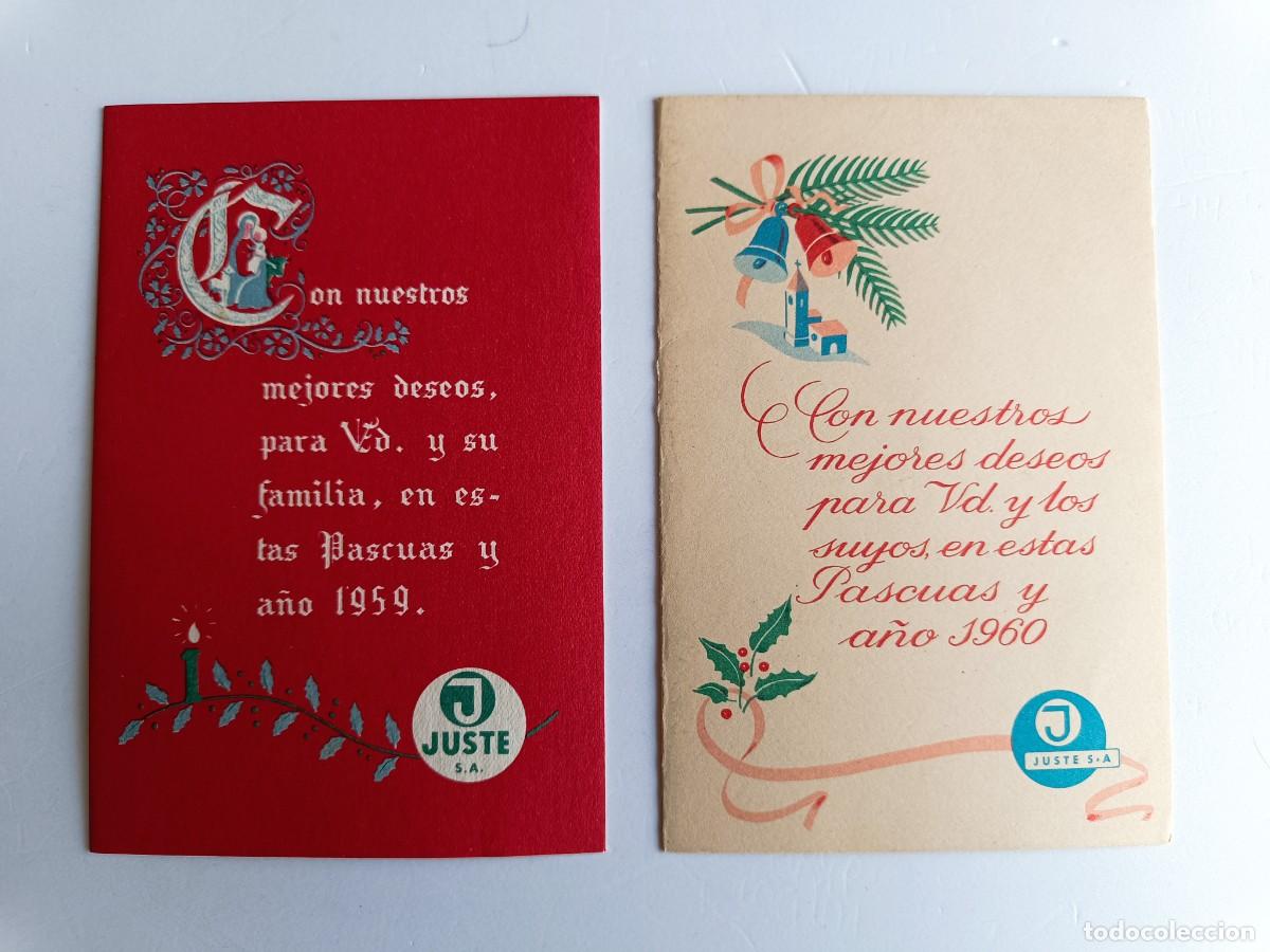 Coleccionismo Calendarios: LOTE 2 CALENDARIOS DESPLEGABLES - JUSTE S.A. - A&Ntilde;OS 1959 - 1960 - COSLADA - MADRID