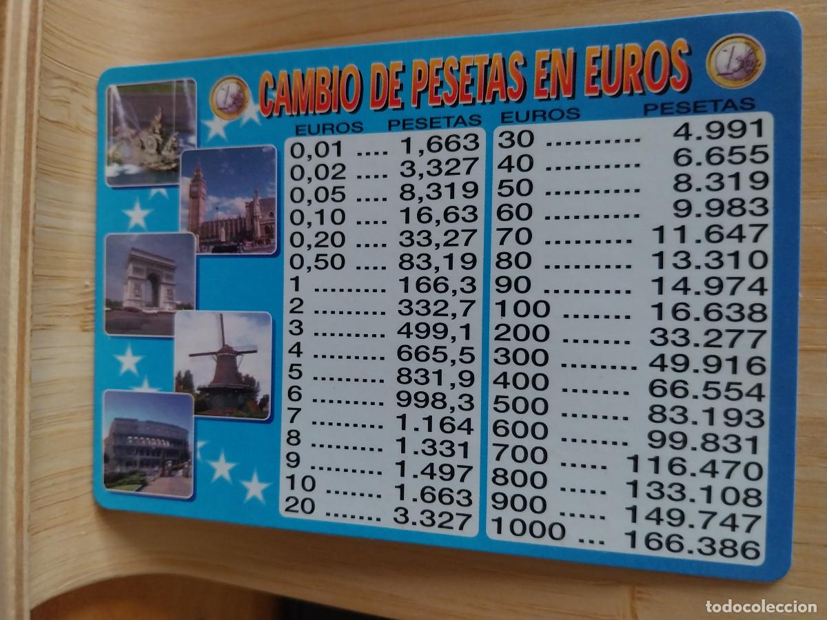 Coleccionismo Calendarios: EUROS PESETAS CONVERSION CALENDARIO A&Ntilde;O 2001 PUBLICIDAD CRISTALERIA VERGARA REF WCB 163