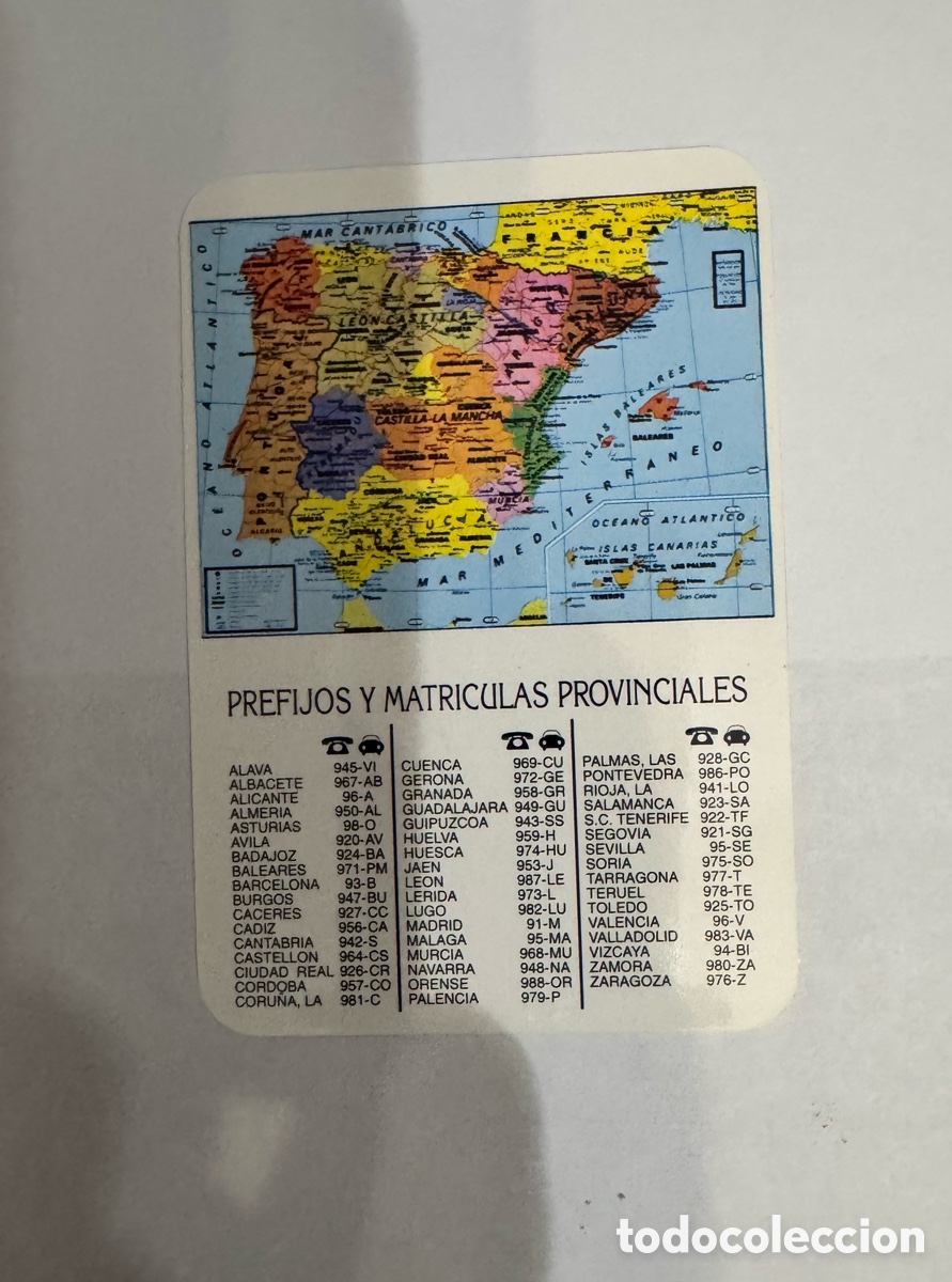Coleccionismo Calendarios: Calendario publicitario prefijos y matr&iacute;culas provinciales, a&ntilde;o 2002