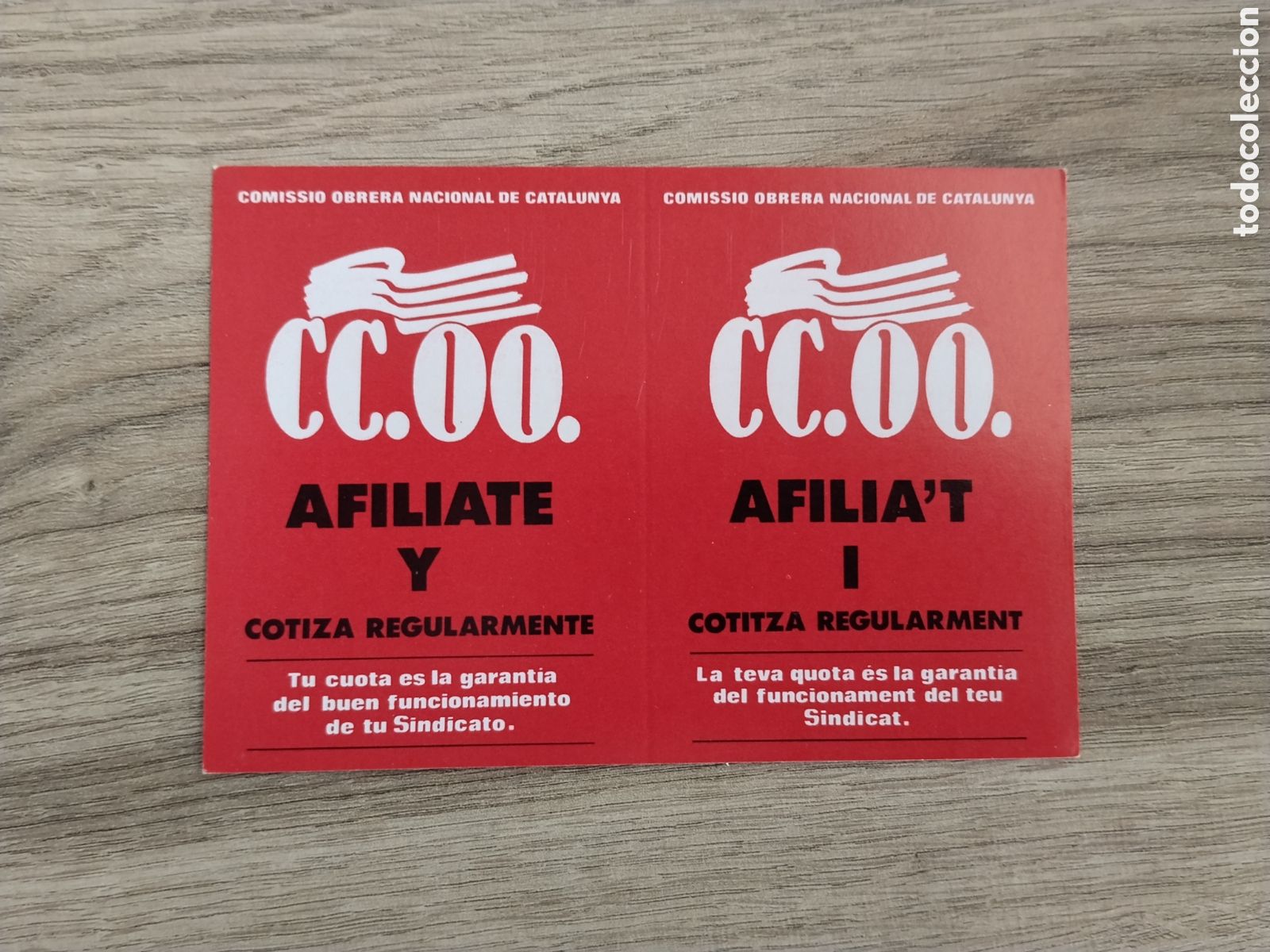 Collectionnisme Calendriers: Calendario pol&iacute;tico sindical transici&oacute;n Comisiones Obreras.ccoo.ugt.pce.psuc.cnt.su.mce.ort.pte.lcr