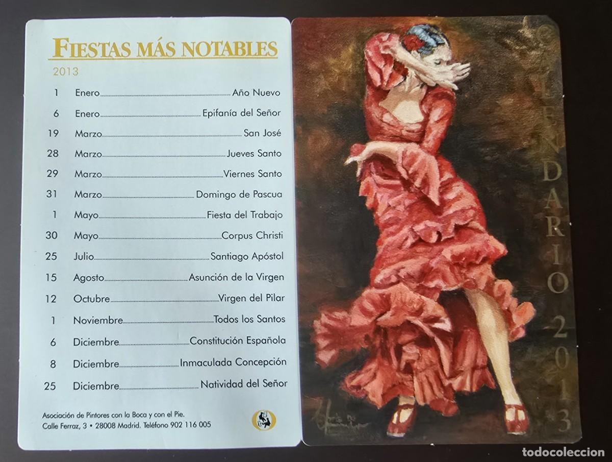 Sammeln von Kalendern: CALENDARIO DE BOLSILLO DIPTICO ASOCIACION DE PINTORES CON LA BOCA Y PIE 2013