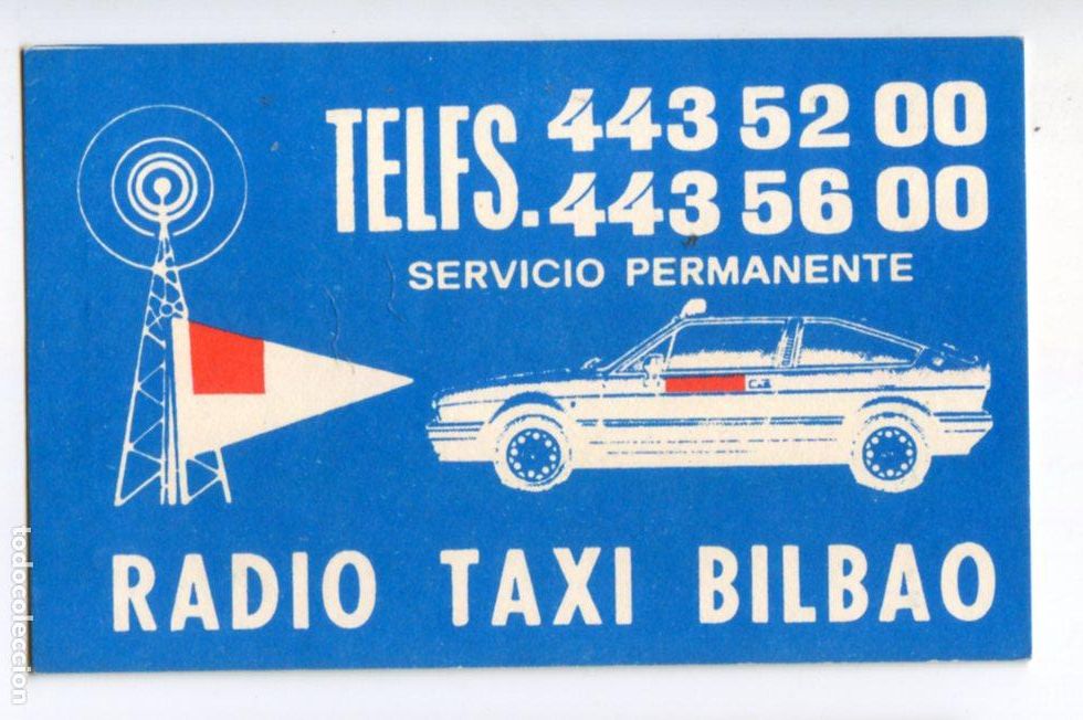 Colecionismo Calend&aacute;rios: Calendario 1988 Radio Taxi Bilbao