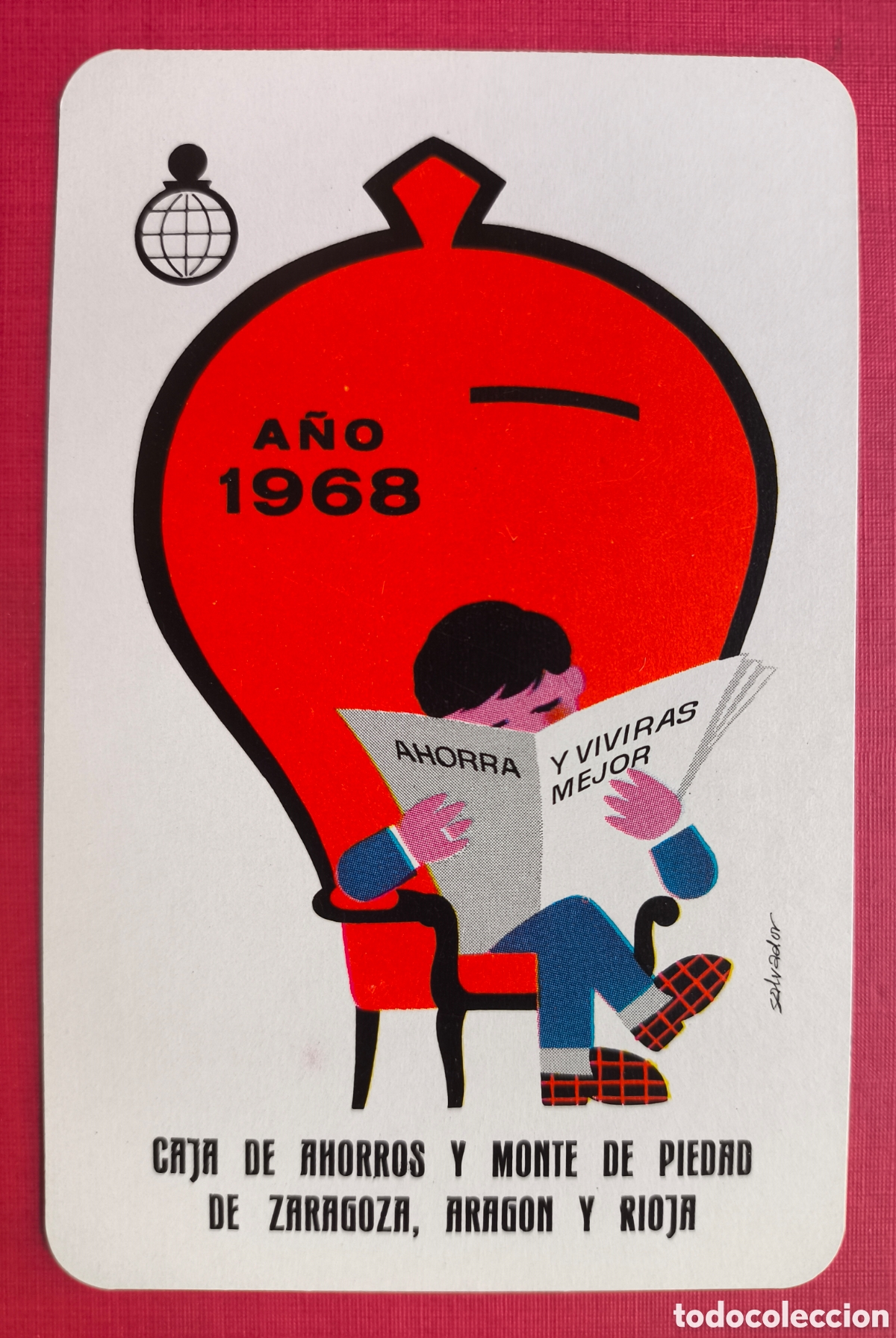 Coleccionismo Calendarios: FOURNIER CALENDARIO PUBLICIDAD CAJA DE AHORROS Y MONTE DE PIEDAD ZARAGOZA ARAGON RIOJA 1968