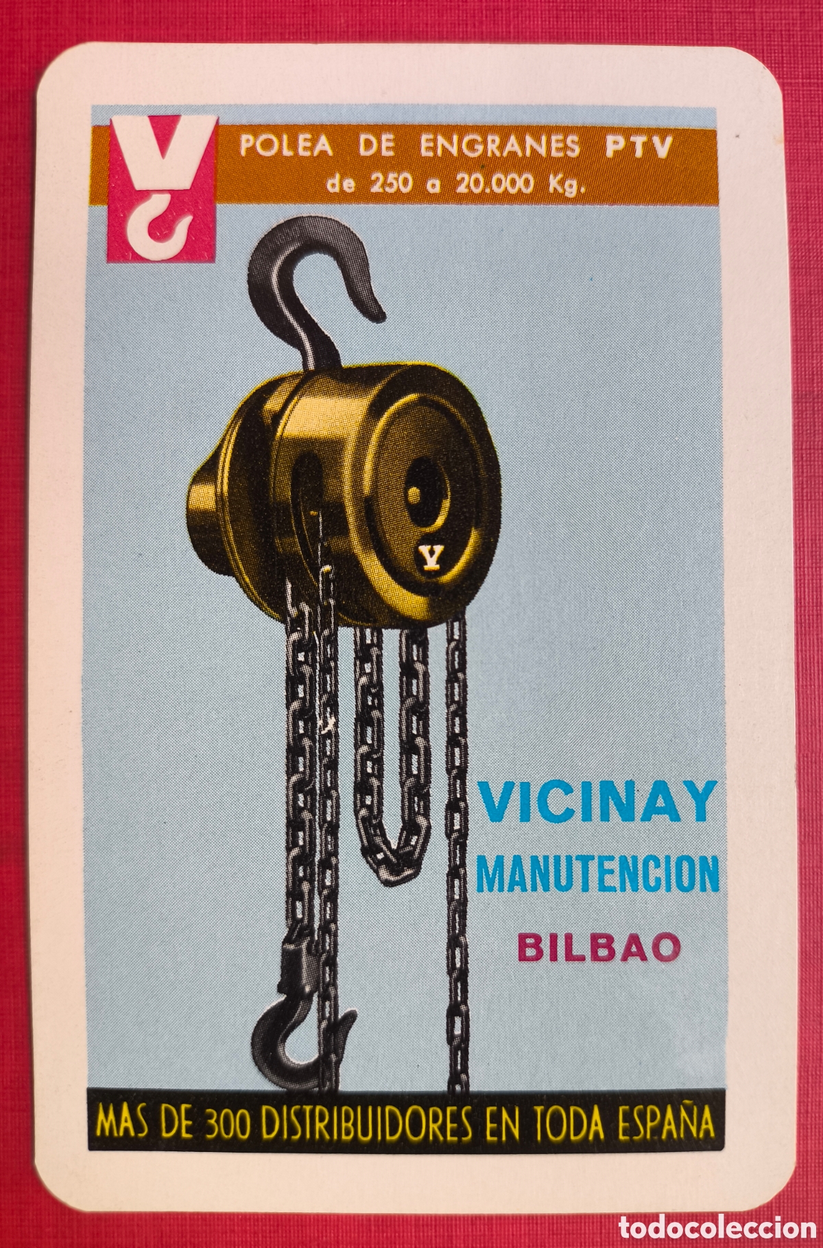 Coleccionismo Calendarios: FOURNIER CALENDARIO PUBLICIDAD VICINAY MANUTENCION BILBAO 1976