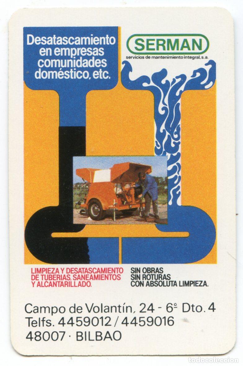 Collezionismo Calendari: Calendario Fournier 1986 SERMAN, Limpieza y desatascamiento de tuber&iacute;as, saneamientos, Bilbao