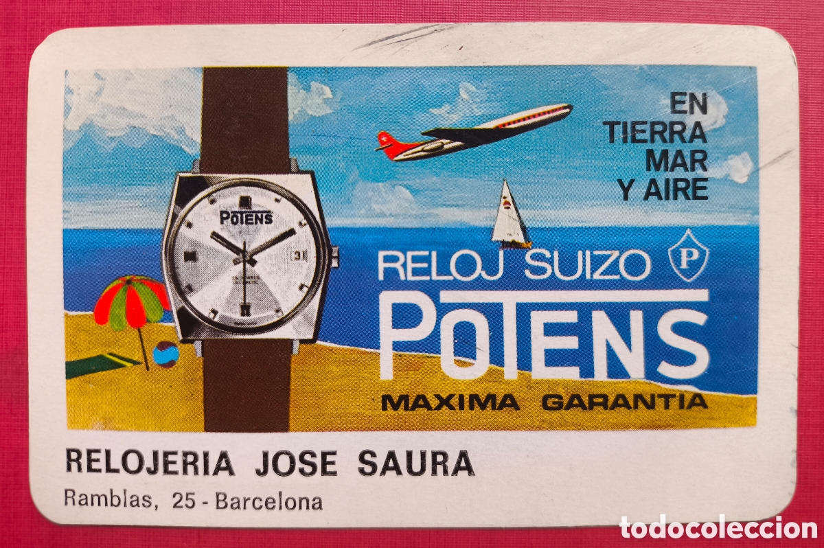 Coleccionismo Calendarios: FOURNIER CALENDARIO PUBLICIDAD RELOJ POTENS RELOJER&Iacute;A JOS&Eacute; SAURA BARCELONA 1969