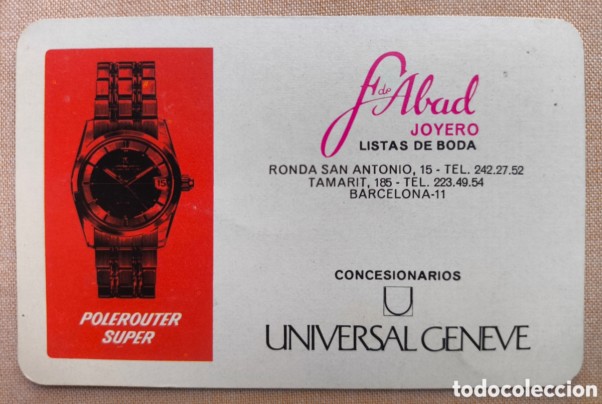 Coleccionismo Calendarios: FOURNIER CALENDARIO PUBLICIDAD RELOJ POLEROUTER SUPER UNIVERSAL GENEVE 1969