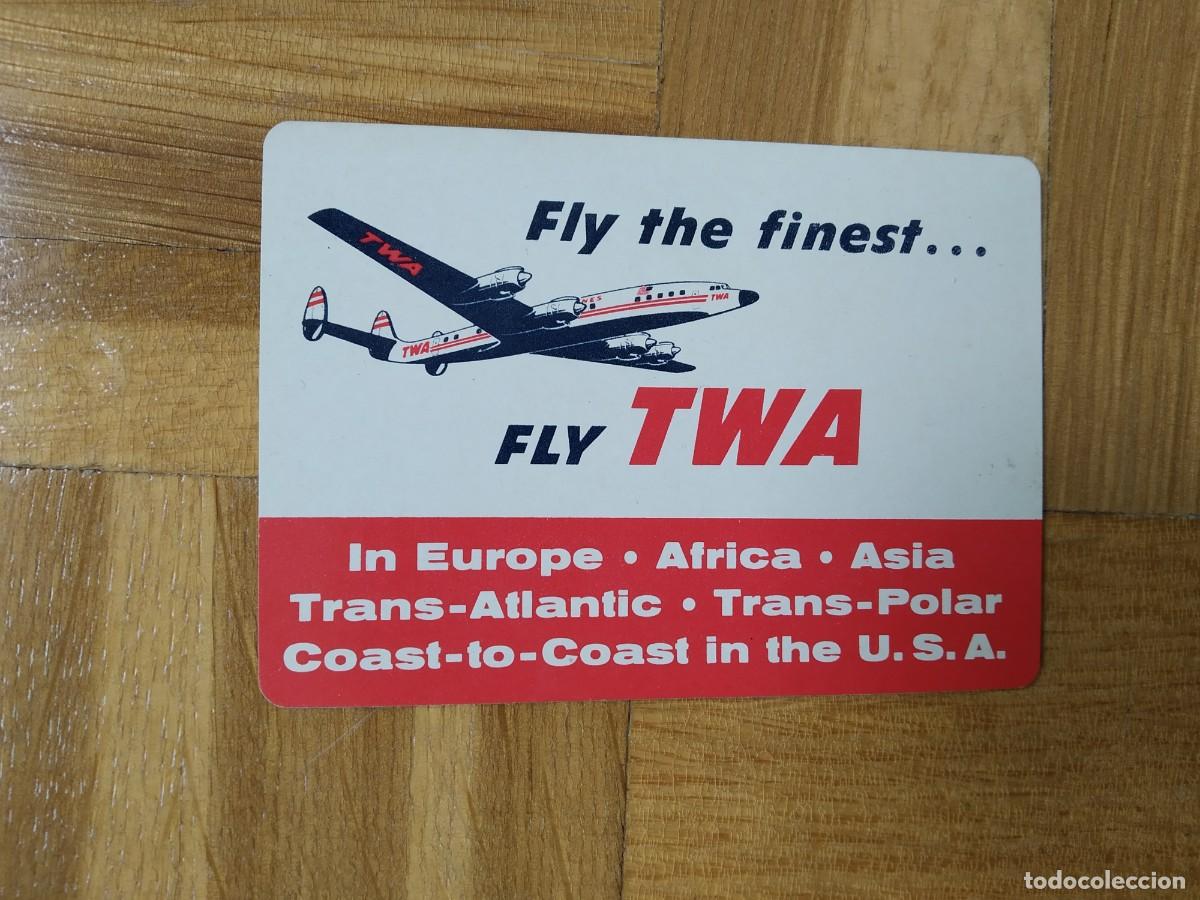 Coleccionismo Calendarios: CALENDARIO PUBLICITARIO FLY TWA COMPA&Ntilde;IA AEREA AVIONES A&Ntilde;O 1958 VER FOTOS NUEVO