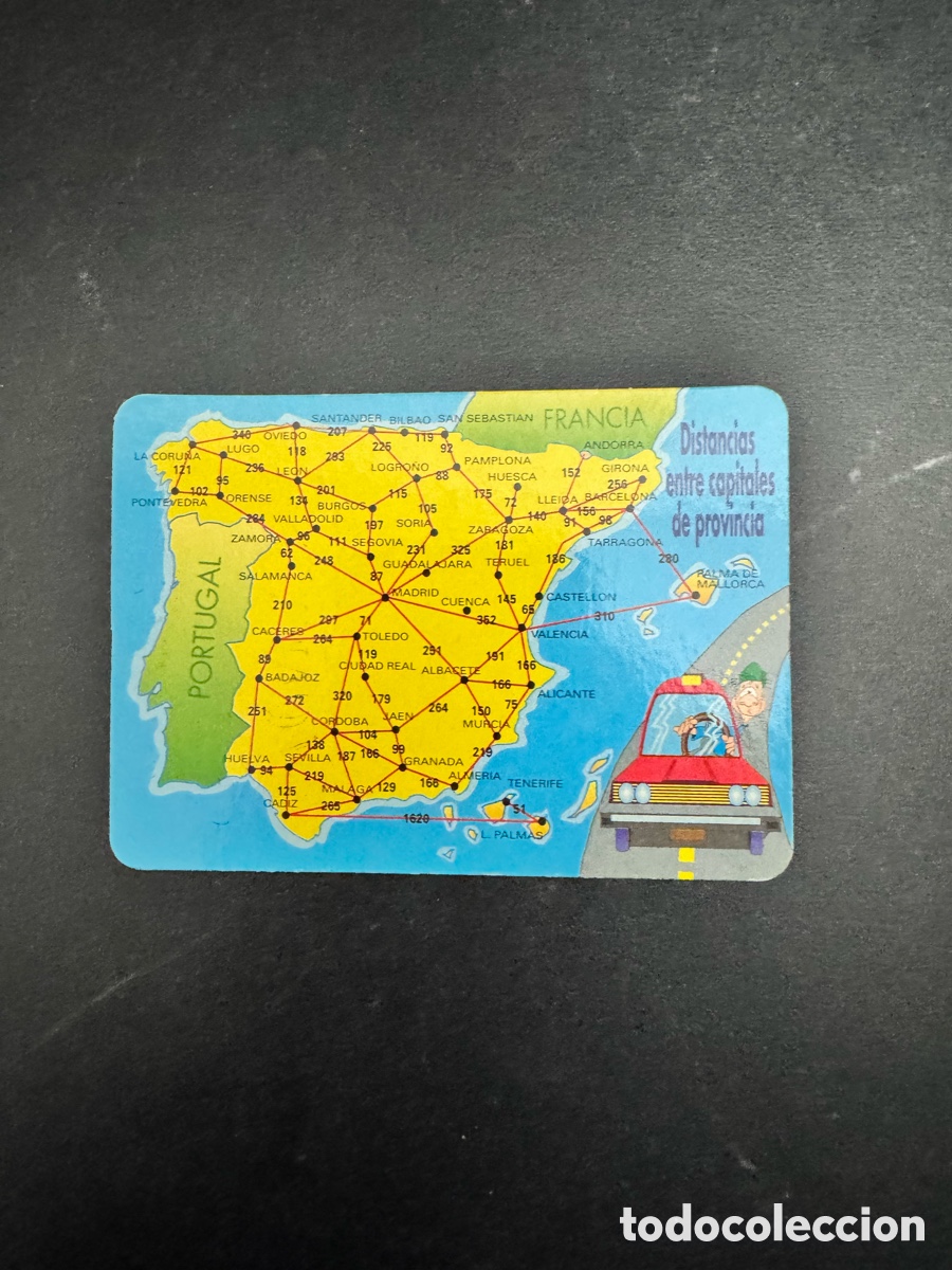 Coleccionismo Calendarios: Calendario mapa distancias de carreteras 2001